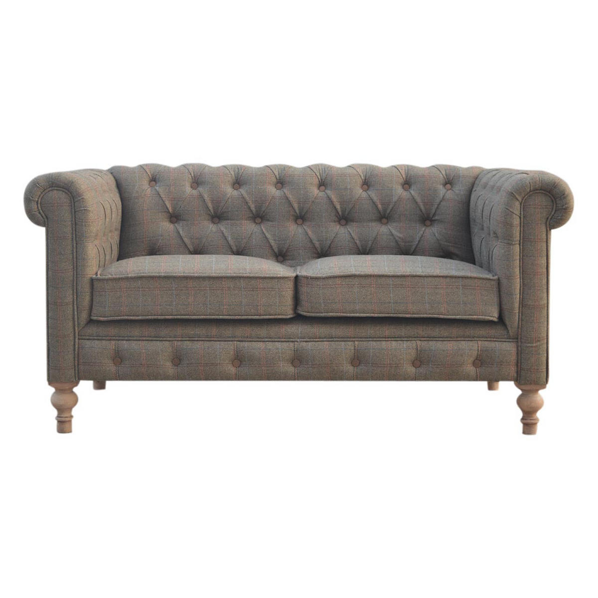 CHESTERFIELD-SOFA 2-Sitzer - Messingfarben/Braun, Holz/Metall (150/76/80cm) - Artisan Furniture