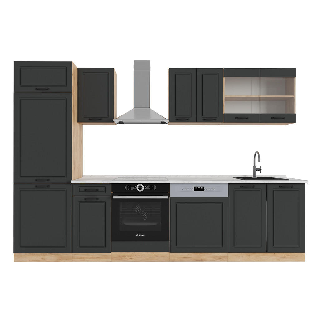 Honigeiche/Anthrazit, Holzwerkstoff (300/81.6/60cm) - Vicco