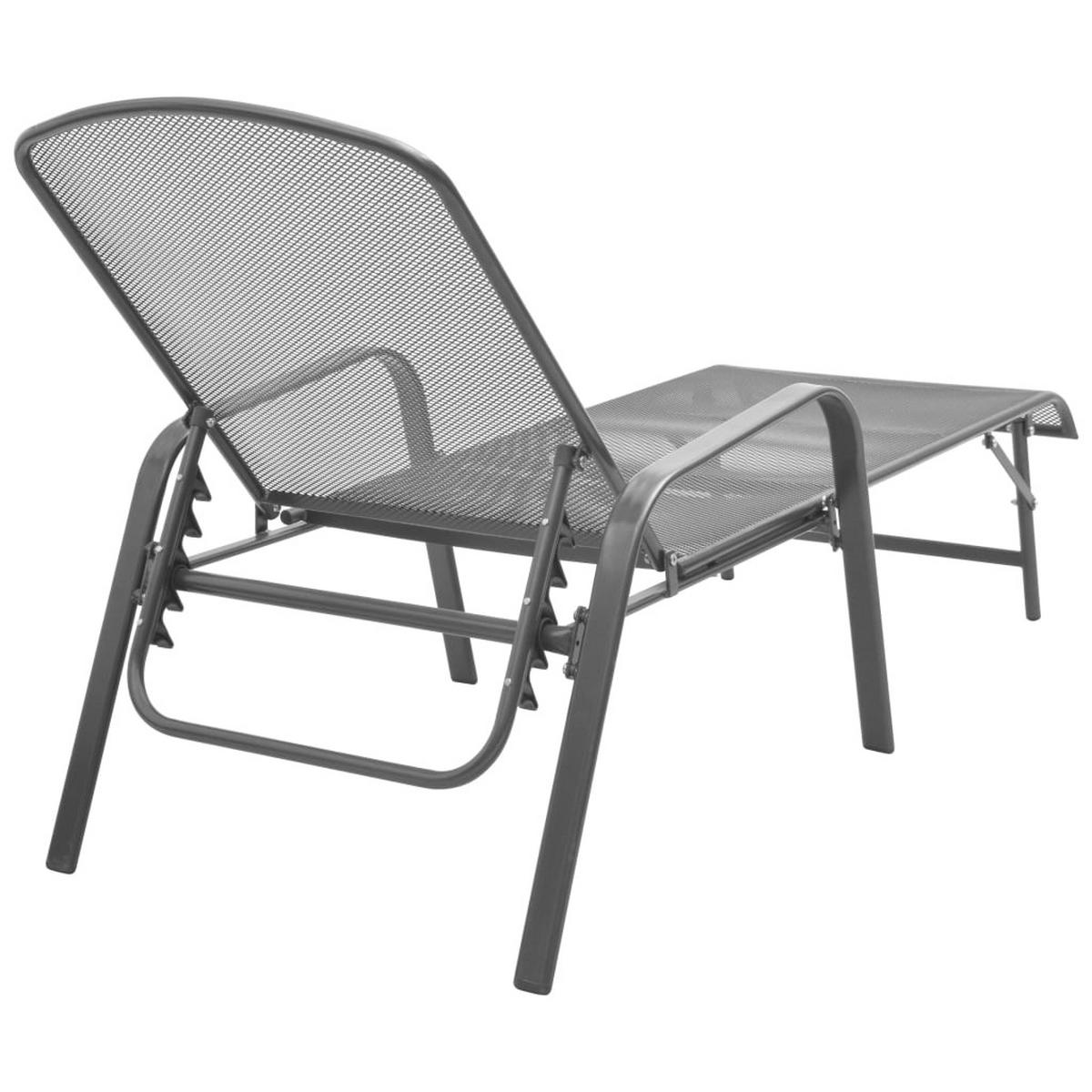 SONNENLIEGE Stahl Anthrazit - Anthrazit, Metall (183/103/66cm) - vidaXL