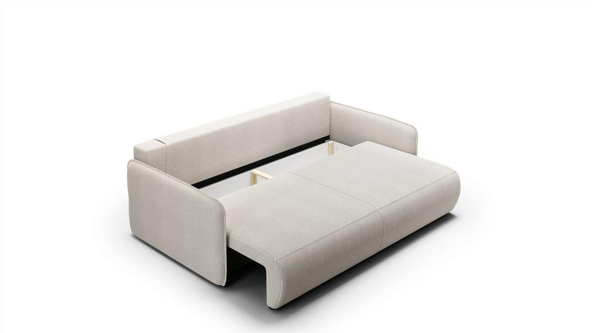SCHLAFSOFA Calgary - Hellgrau, Holzwerkstoff/Textil (216/86/105cm) - Fun Möbel