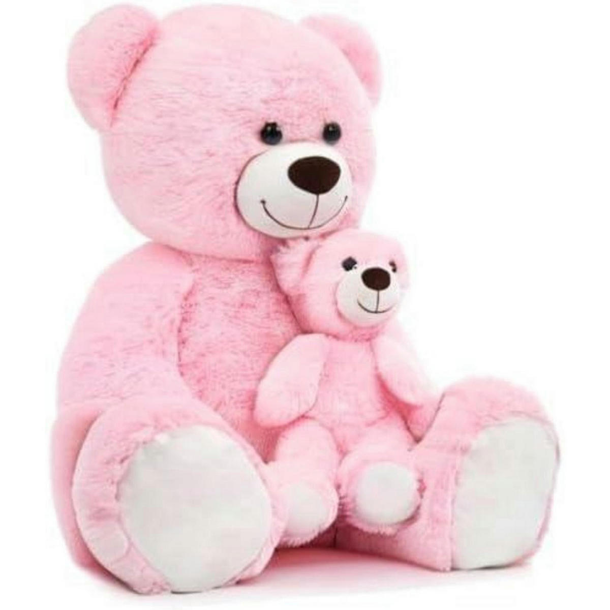 STOFFTIER Teddybär 2-teiliges Set 100 cm Rosa - Rosa, Textil (45/100cm)