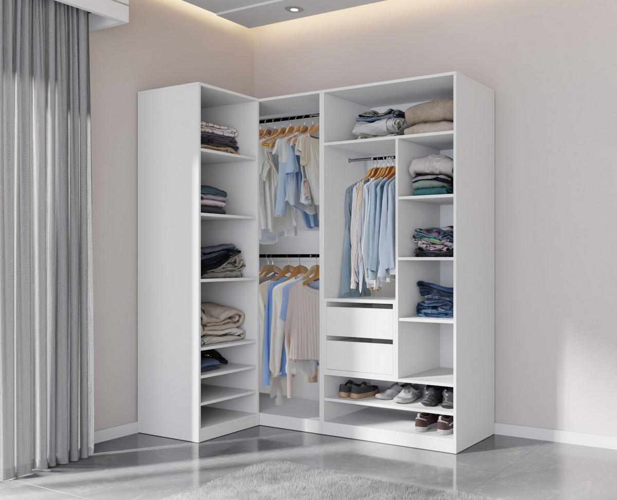 OFFENER-GARDEROBENSCHRANK TRES D/B Weiß 240/206/51 cm - Weiß, Holzwerkstoff (240/51/206cm) - Marmex Möbel