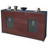 SIDEBOARD Grömitz Bordeaux Hochglanz - Bordeaux, Holzwerkstoff (138.5/75.5/35cm) - Vladon