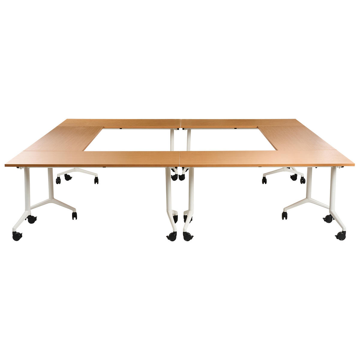 PSACÍ STŮL Skládací Hnědý 160/60 cm Cavi - bílá/hnědá, kompozitní dřevo (60/160/73cm) - Beliani