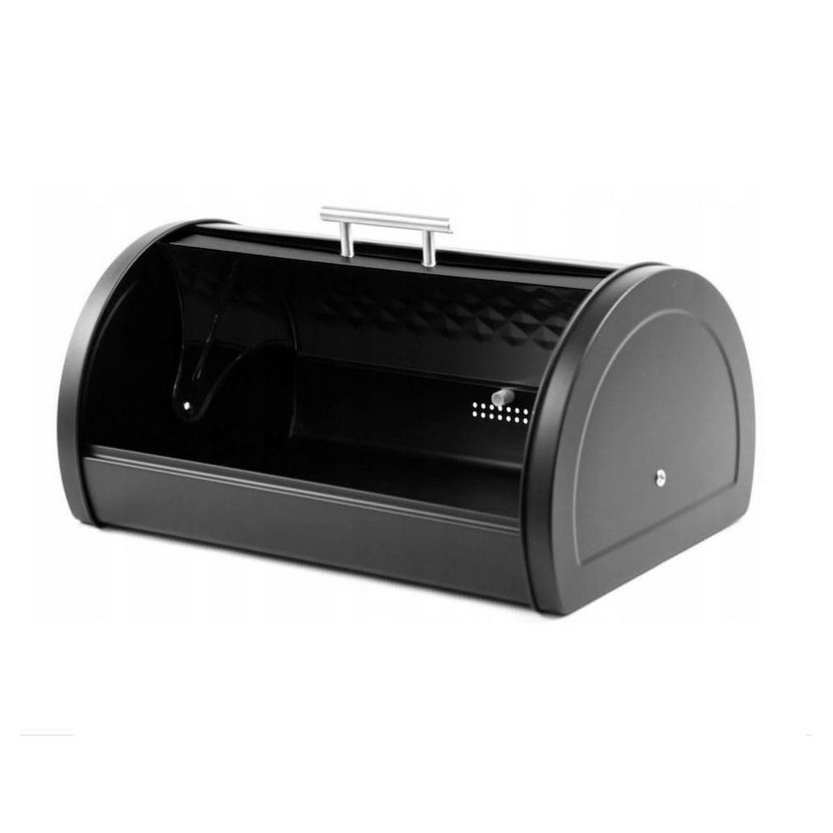BROTKASTEN Schwarz 38/28/15.5 cm KB7453 - Schwarz, Metall (28/15.5/38cm) - Klausberg 