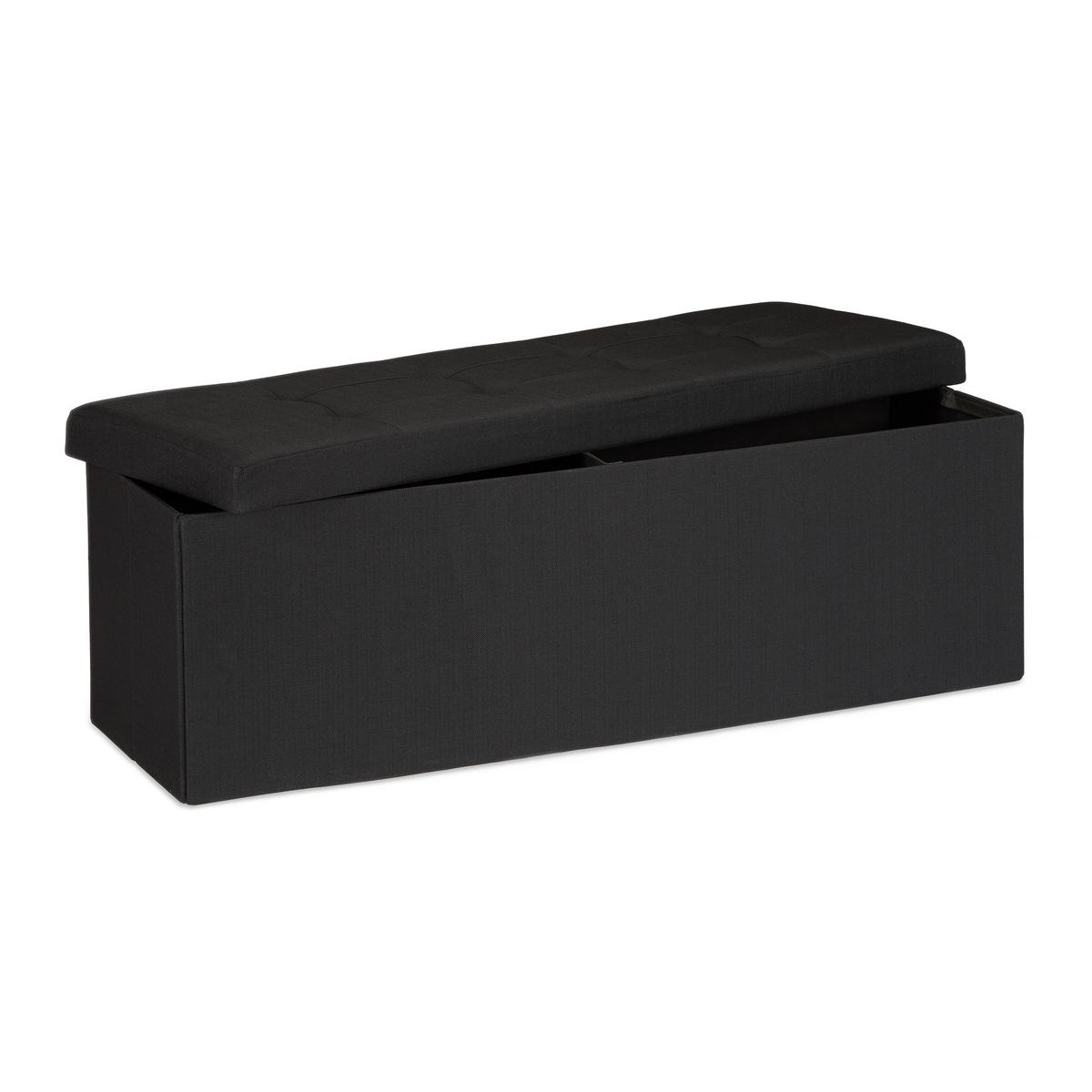FALTBARE Sitzbank - Schwarz, Holzwerkstoff/Textil (38/38/114cm) - Relaxdays
