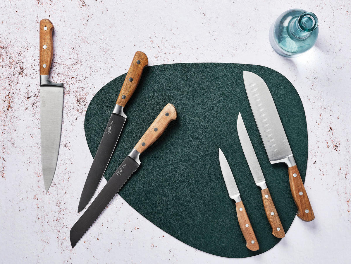 KÜCHENMESSERBLOCK und Steakmesser Jakob Loviisa - 14er-Set - Silberfarben, Metall (1cm) - Björn
