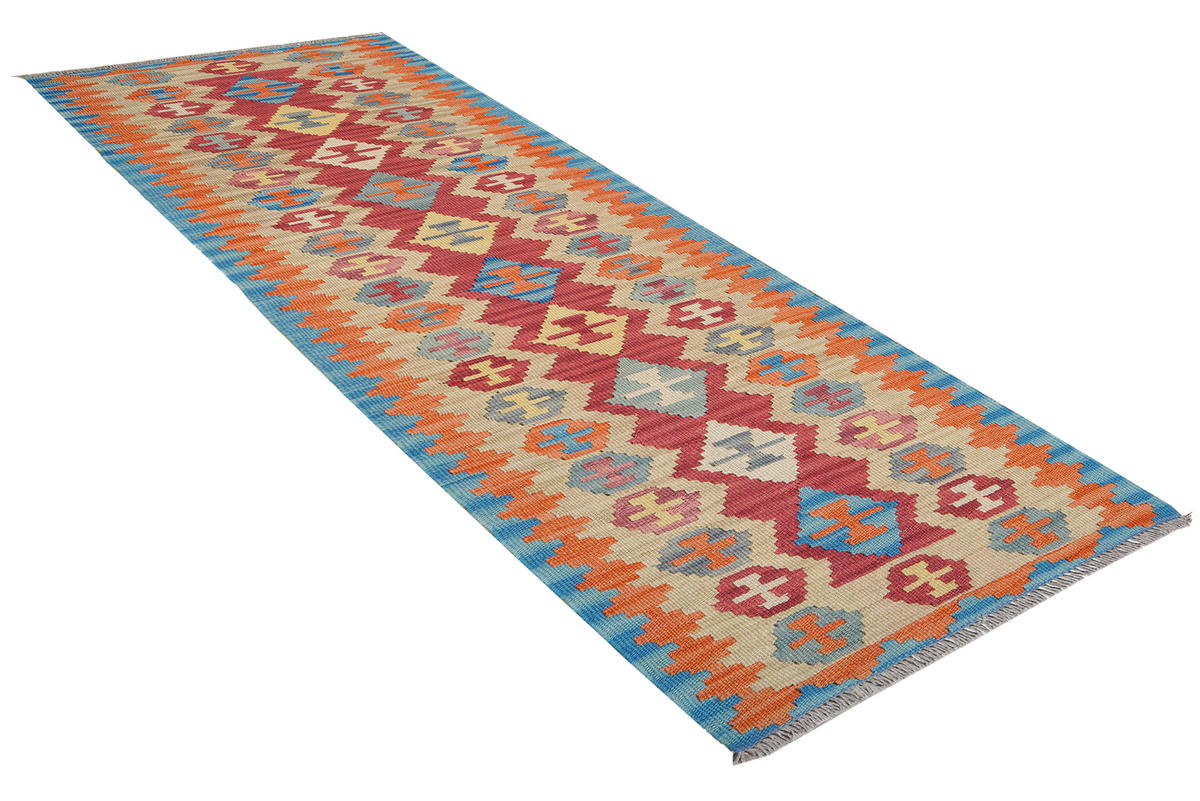 HANDWEBTEPPICH Kelim Gashgai Rot 251/60 cm Schurwolle - Rot, Textil (60/251cm) - Looma