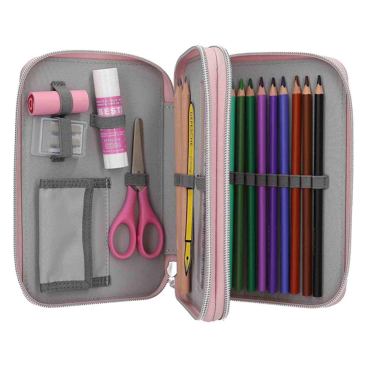 2-FACH FEDERTASCHE MY BFF TOPModel altrosa 5 x 12,5 x 20 cm - Altrosa, Kunststoff (12.5/20/5cm) - Depesche Germany