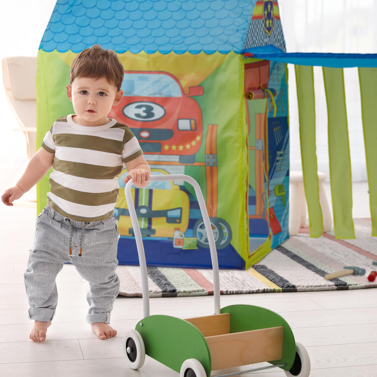 SPIELZELT - Multicolor, Kunststoff/Textil (146/109/75cm) - Relaxdays