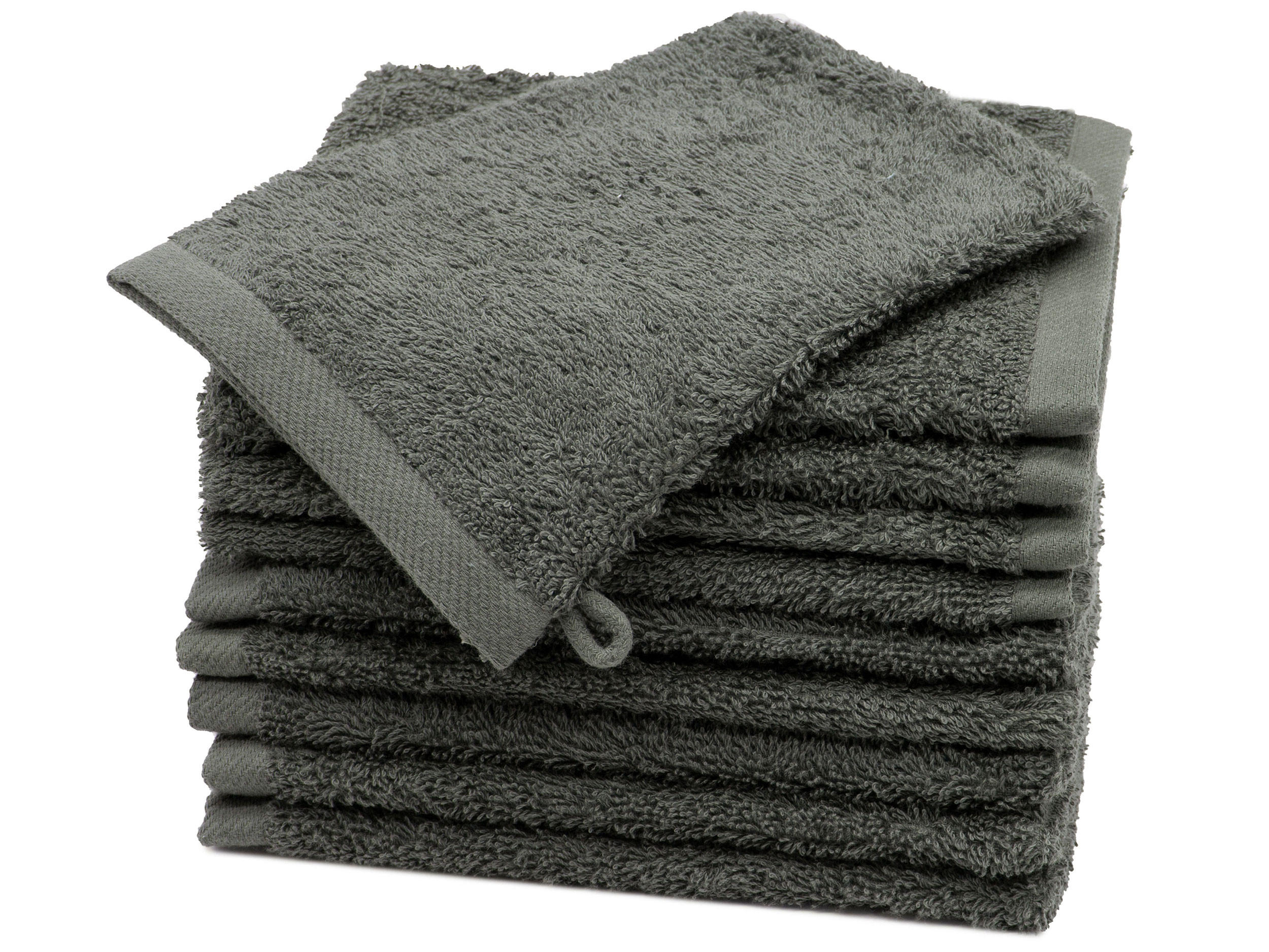 WASCHHANDSCHUH, 10er-Set, 17x21 cm, 100% Baumwolle, Grau - Anthrazit, Textil (17/21cm) - Zollner
