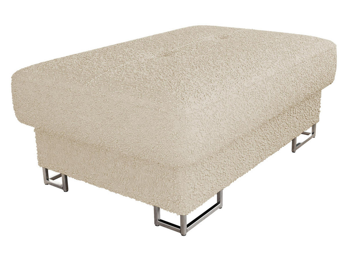POLSTERHOCKER Cotere - Silberfarben/Naturfarben, Holz/Metall (104/42/67cm) - MIRJAN24