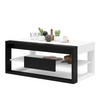 COUCHTISCH rechteckig Weiß Schwarz aufklappbar - Schwarz/Weiß, Holzwerkstoff (60/110/45cm) - designimpex