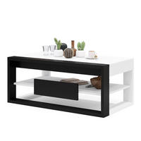 COUCHTISCH rechteckig Weiß Schwarz aufklappbar - Schwarz/Weiß, Holzwerkstoff (60/110/45cm) - designimpex