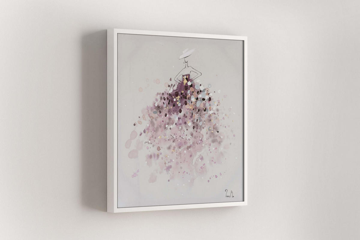 ACRYLBILD HANDGEMALT 60/60 cm - Pink, Holz/Textil (60/60cm) - KUNSTLOFT