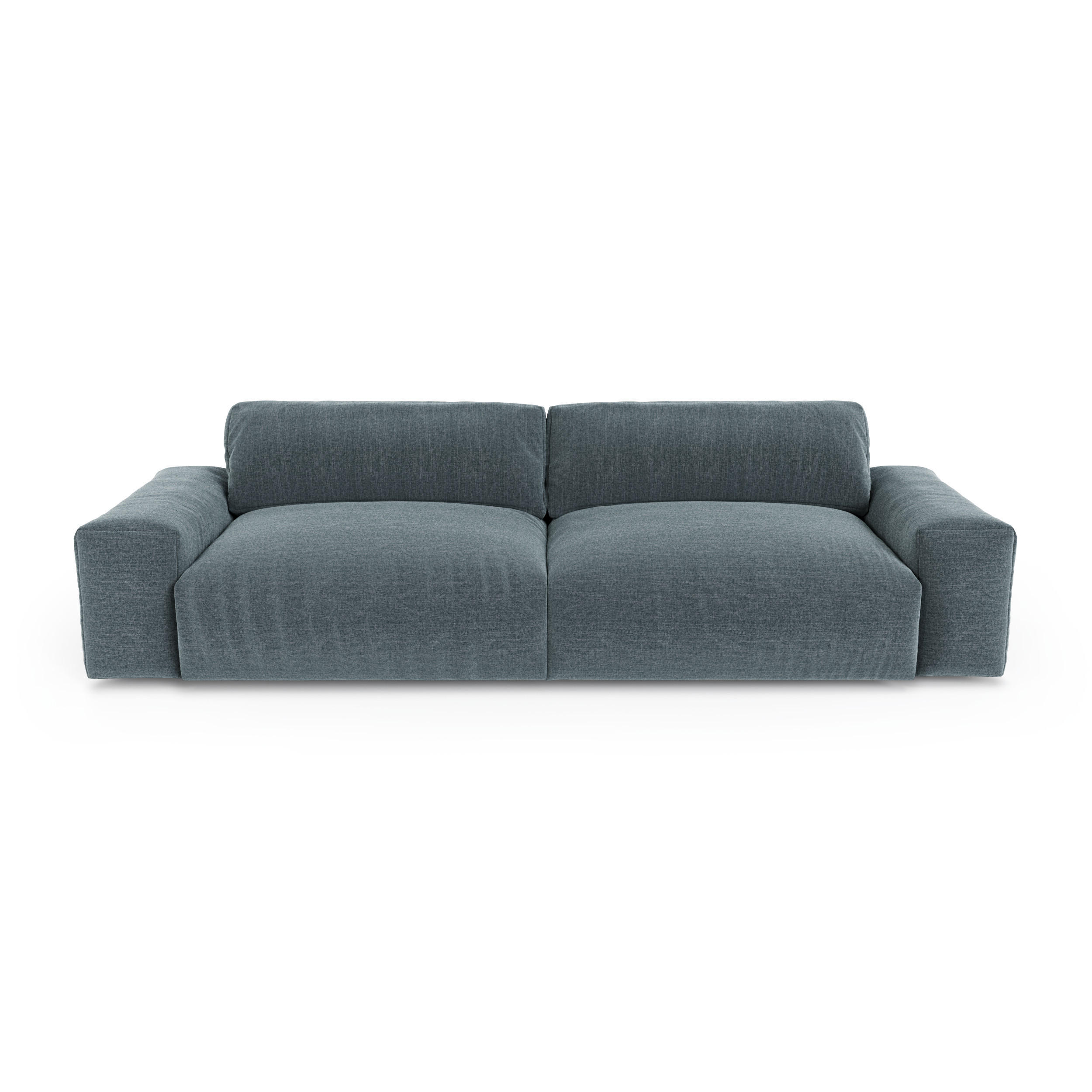 SOFA 3-SITZER Rastergewebe mit weichem Griff Jeansblau 220cm - Blaugrau, Textil (220/47/120cm) - Sia Home