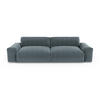 SOFA 3-SITZER Rastergewebe mit weichem Griff Jeansblau 220cm - Blaugrau, Textil (220/47/120cm) - Sia Home