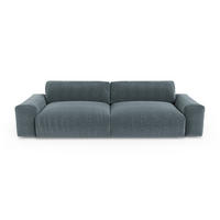 SOFA 3-SITZER Rastergewebe mit weichem Griff Jeansblau 220cm - Blaugrau, Textil (220/47/120cm) - Sia Home