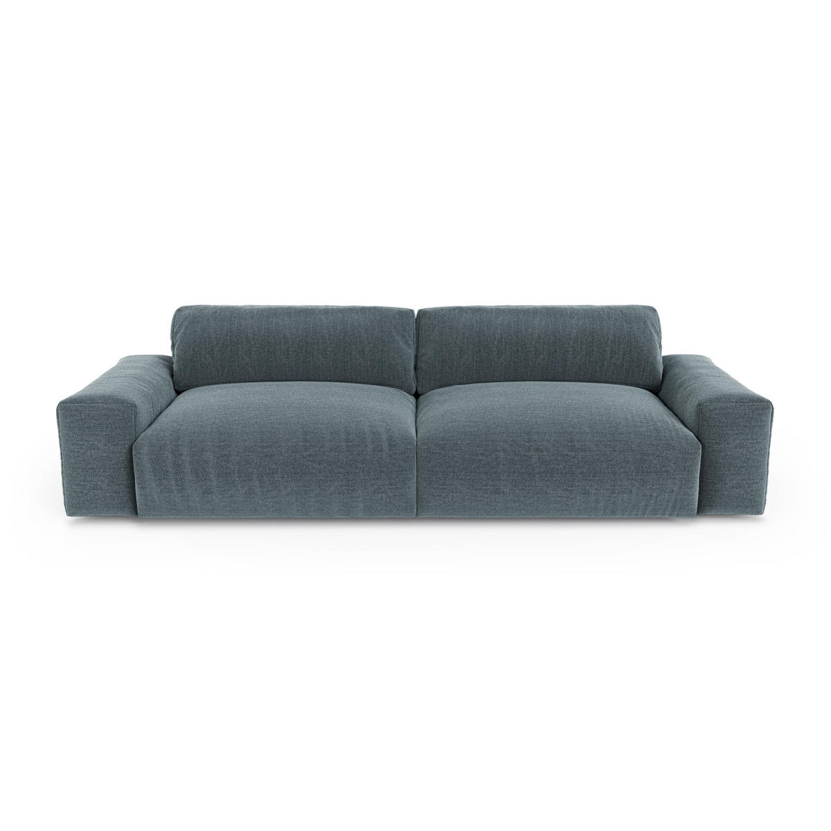 SOFA 3-SITZER Rastergewebe mit weichem Griff Jeansblau 220cm - Blaugrau, Textil (220/47/120cm) - Sia Home