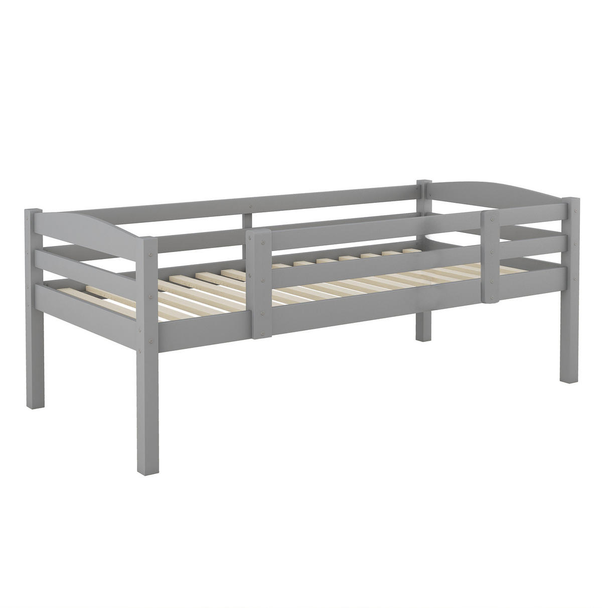 ETAGENBETT 90/200 cm aus Kiefernholz in Grau, dreifach nutzbar - Grau, Holz (90/200cm) - OKMYHOME