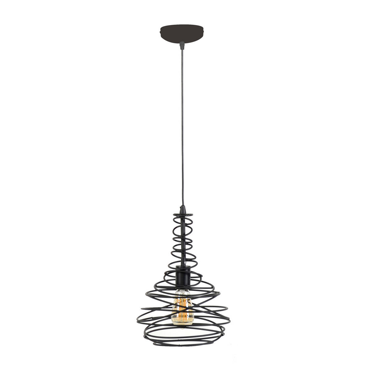HÄNGELEUCHTE Kegel Schwarz 25/25/ 150 cm - Schwarz, Metall (25/25/150cm) - Hoyz Collection