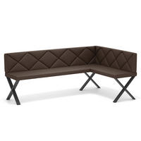 ECKBANK rechts VERO X Kunstleder gesteppt, 168/128 cm Braun - Braun, Kunststoff/Textil (128/168cm) - Idohome