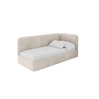 EINZELLBETT Jugendbett mit Bettkasten und Matratze H3/H4, Links - ELSY 100x200 Beige - Ecru, Holzwerkstoff/Textil (100/200cm) - ALTDECOR