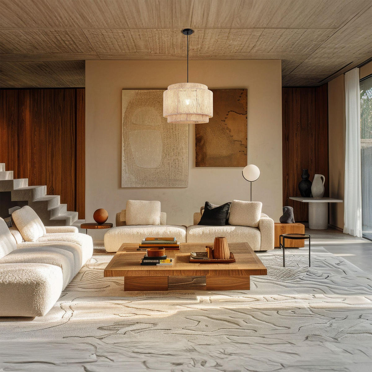 HÄNGELEUCHTE Lignea Lux aus Jute, 46 x 32 cm, natur - Naturfarben, Metall (46/46/32cm) - tectake