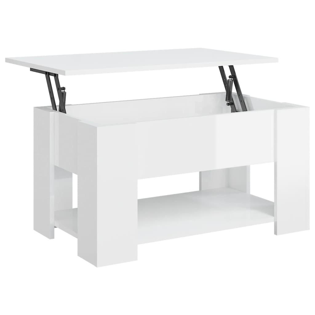 COUCHTISCH Hochglanz-Weiß 79x49x41 cm Holzwerkstoff - Weiß, Holzwerkstoff (49/79/41cm) - furnicato