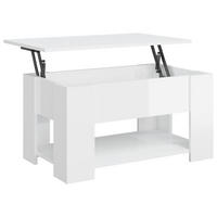COUCHTISCH Hochglanz-Weiß 79x49x41 cm Holzwerkstoff - Weiß, Holzwerkstoff (49/79/41cm) - furnicato