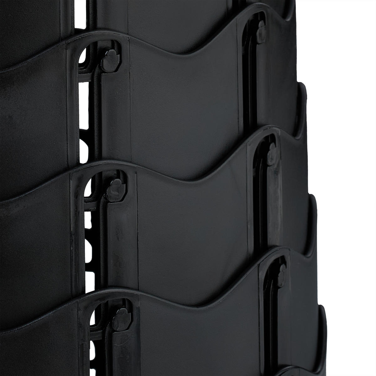 2XTELESKOPHOCKER - Schwarz, Kunststoff (25/44.5/25cm) - Relaxdays