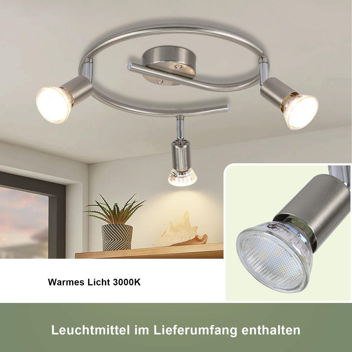 DECKENLEUCHTE Lyng 42/15/42cm - Silberfarben, Metall (42/15/42cm) - Nettlife