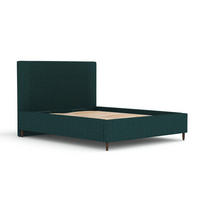 POLSTERBETT Etero Dunkelgrün 160/200 cm im Webstoff - Wengefarben/Naturfarben, Holz/Holzwerkstoff (160/200cm) - Maison de Reve