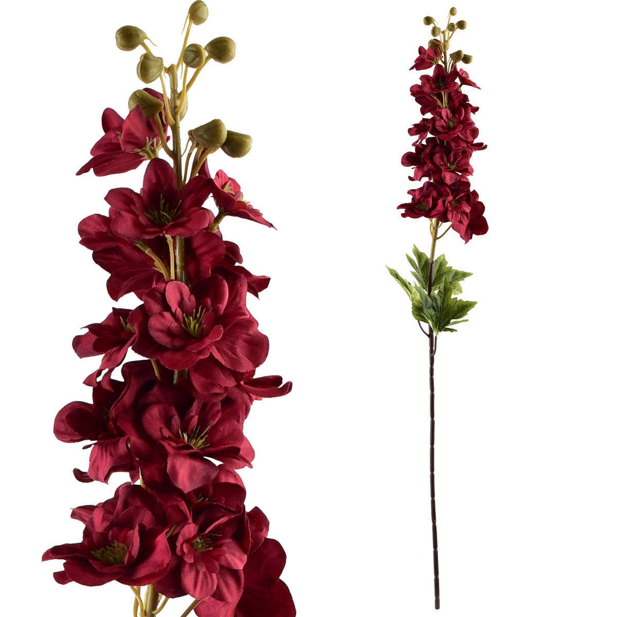 UMĚLÁ KVĚTINA Ostróżka, Viridis - bordeaux, plast (85cm) - Mondex