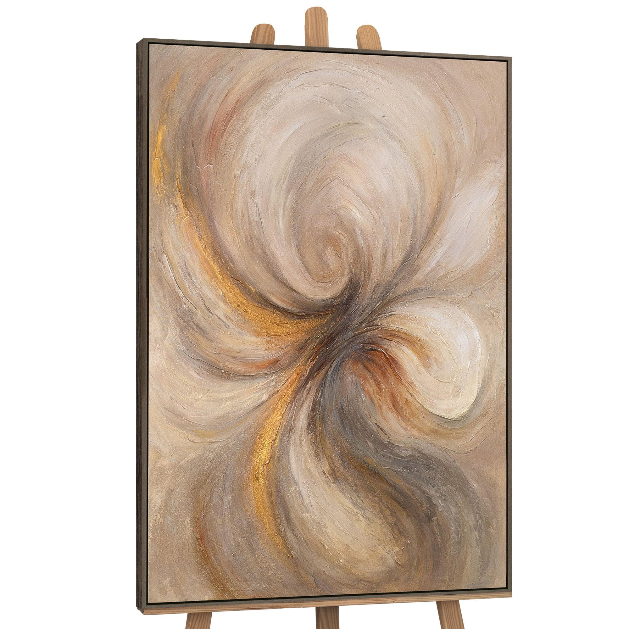 GEMÄLDE Energie des Stroms Schattenfugenrahmen Grau 140x100 cm - Grau, Holz (140/100cm) - YS-art gallery