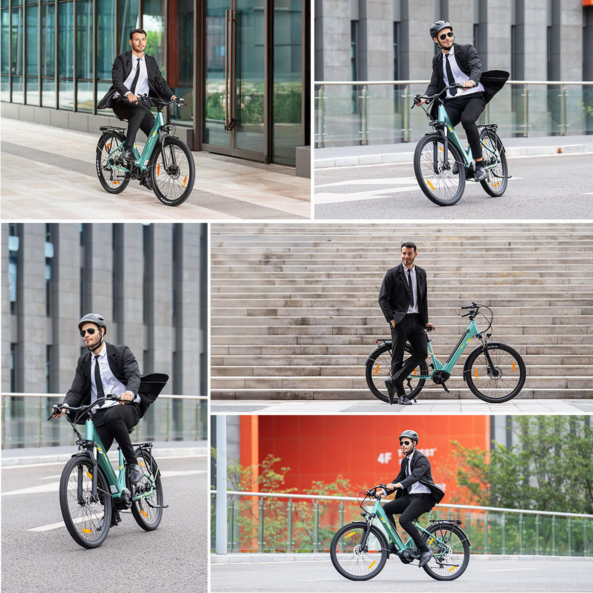 E-BIKE Touroll Urbano 3 – Leistungsstarker Mittelmotor für mühelose Fahrten - Blau, Metall (80cm)