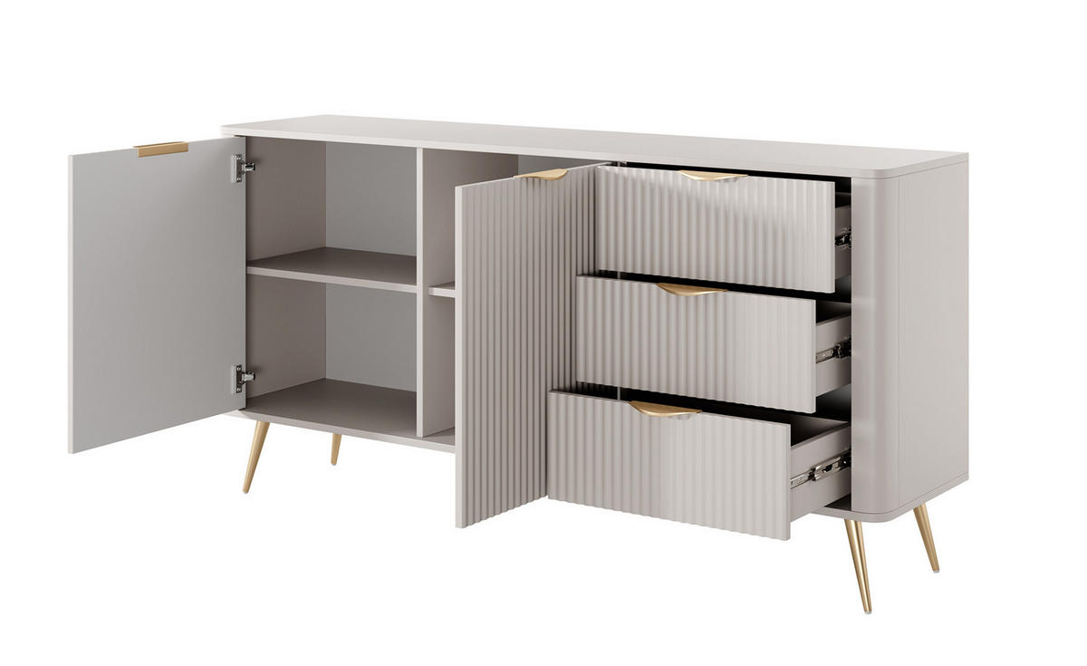 SIDEBOARD Lante beige 163 / 38 / 81cm - Beige, Holz/Holzwerkstoff (163/81/38cm) - Feldmann-Wohnen