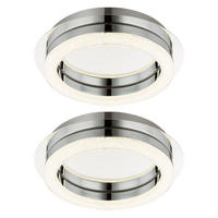 LED DECKENLEUCHTE Acryl Kristall Silber 2er Set - Silberfarben, Metall (28/28/6.7cm) - Globo Lighting