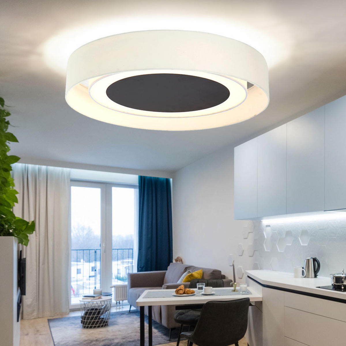 LED DECKENLEUCHTE Metall Beige - Beige, Metall (60/60/12cm)