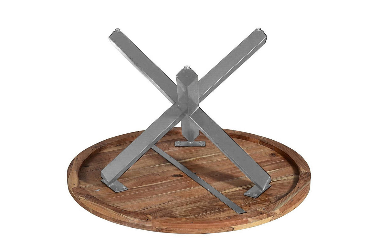 ESSTISCH RUNA - Beige/Silberfarben, Holz/Metall (120/120/78cm) - SAM