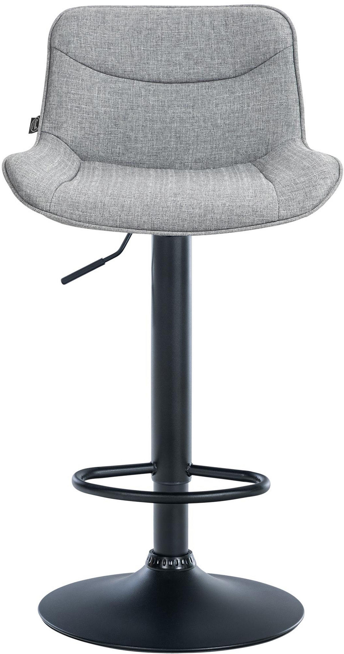 BARHOCKER 2er Set Vulcano Stoff schwarz grau - Schwarz/Grau, Textil/Metall (49/106/51cm) - TPFLiving