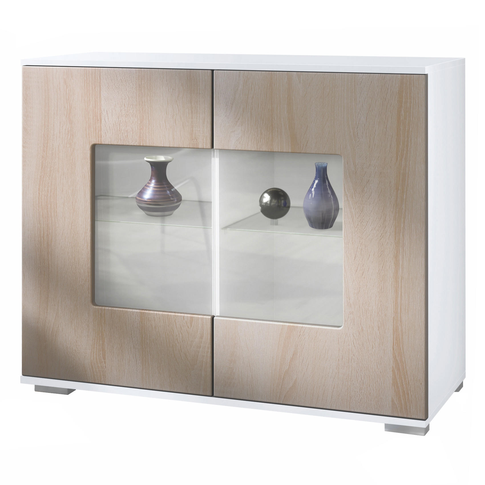 KOMMODE Grömitz Eiche sägerau - Eiche San Remo, Holzwerkstoff (92.5/75.5/35cm) - Vladon