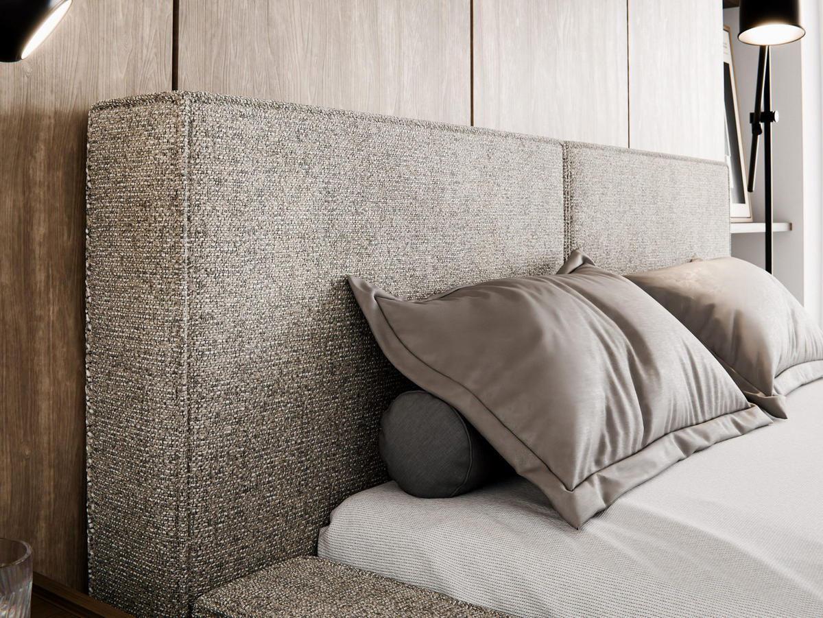 POLSTERBETT Lesti 180x200 cm, Grau - Grau, Textil (180/200cm) - Fedve