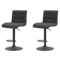 BARHOCKER-SET 2 Stück Erika - Anthrazit - Anthrazit/Schwarz, Textil/Metall (47/93/57cm) - Hela Vertriebs GmbH