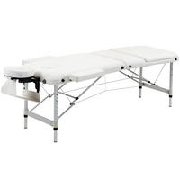 MASSAGELIEGEN höhenverstellbarer Massagetisch Massagebett Aluminium Kunststoff - Weiß, Metall (81/84/215cm) - HOMCOM