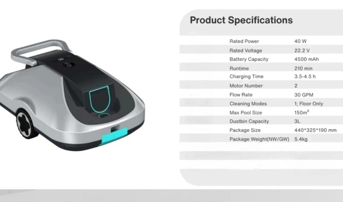 POOLROBOTER, Geeignet Für Flächen Unter 150 m² (EU-Stecker） - Silberfarben, Kunststoff (32.5/19/44cm) - Weltevree