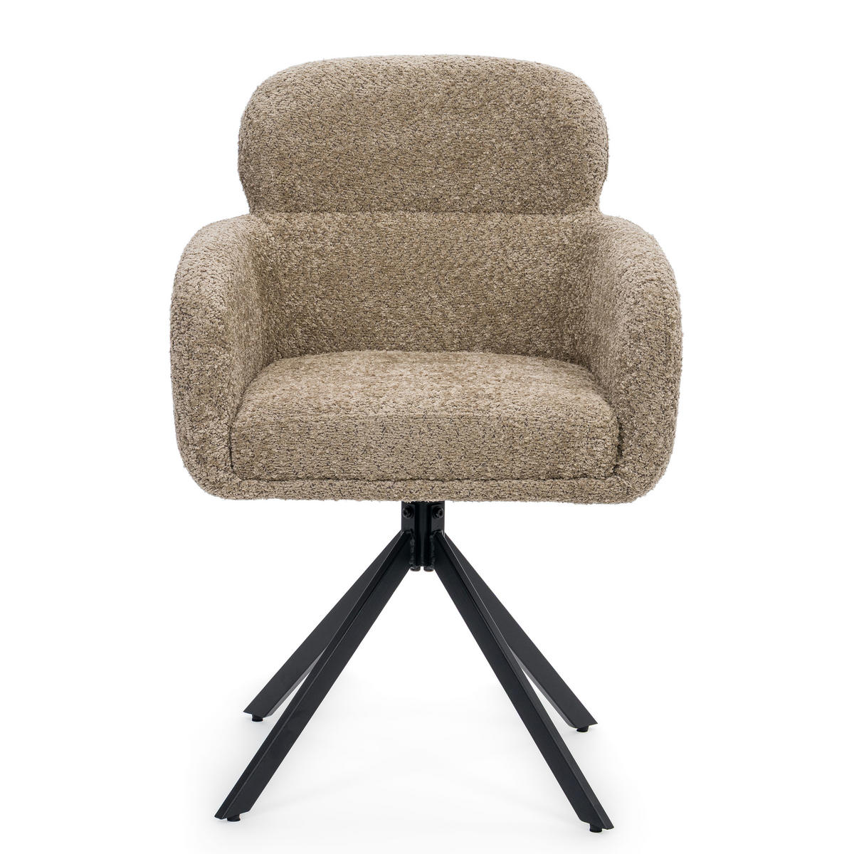 STUHL BIONE drehbar gepolsterter mit Steppung - beige - Boucle - Sandfarben/Beige, Textil/Metall (58/88/59cm) - NEW HOME