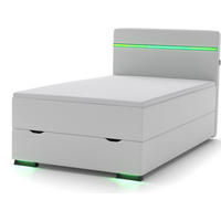 BOXBETT Ontario weiß 120/200cm LED Kunstleder - Weiß, Textil (120/200cm) - wonello