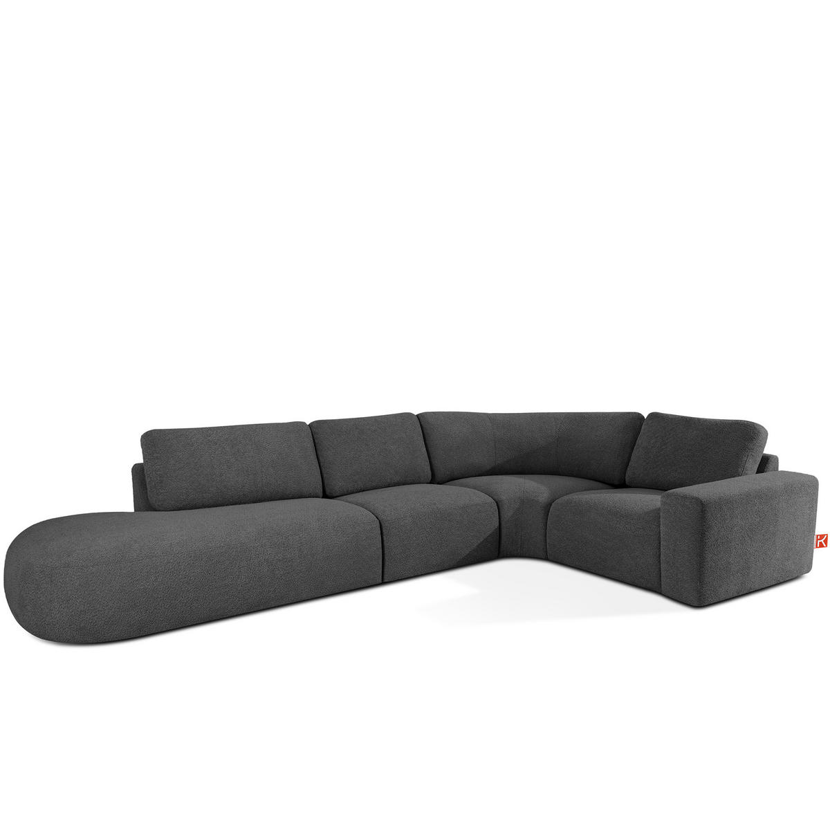 ECKSOFA LINKS ZUCCO, Graphit - Graphitfarben, Holz/Holzwerkstoff (224/373cm) - KONSIMO®