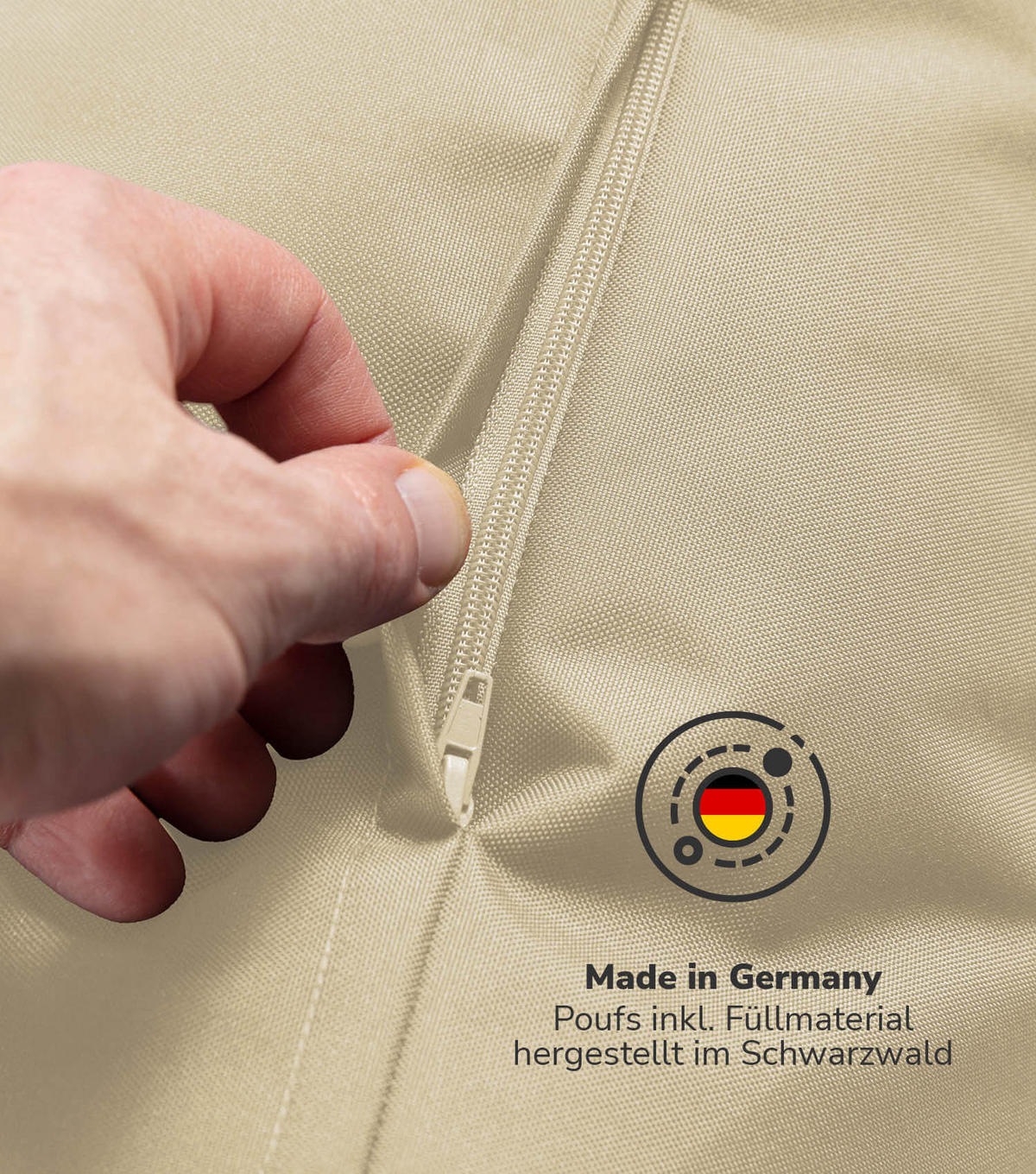OUTDOOR POUF Der Ruhestifter - Beige, Textil (60/25/45cm) - Mokebo